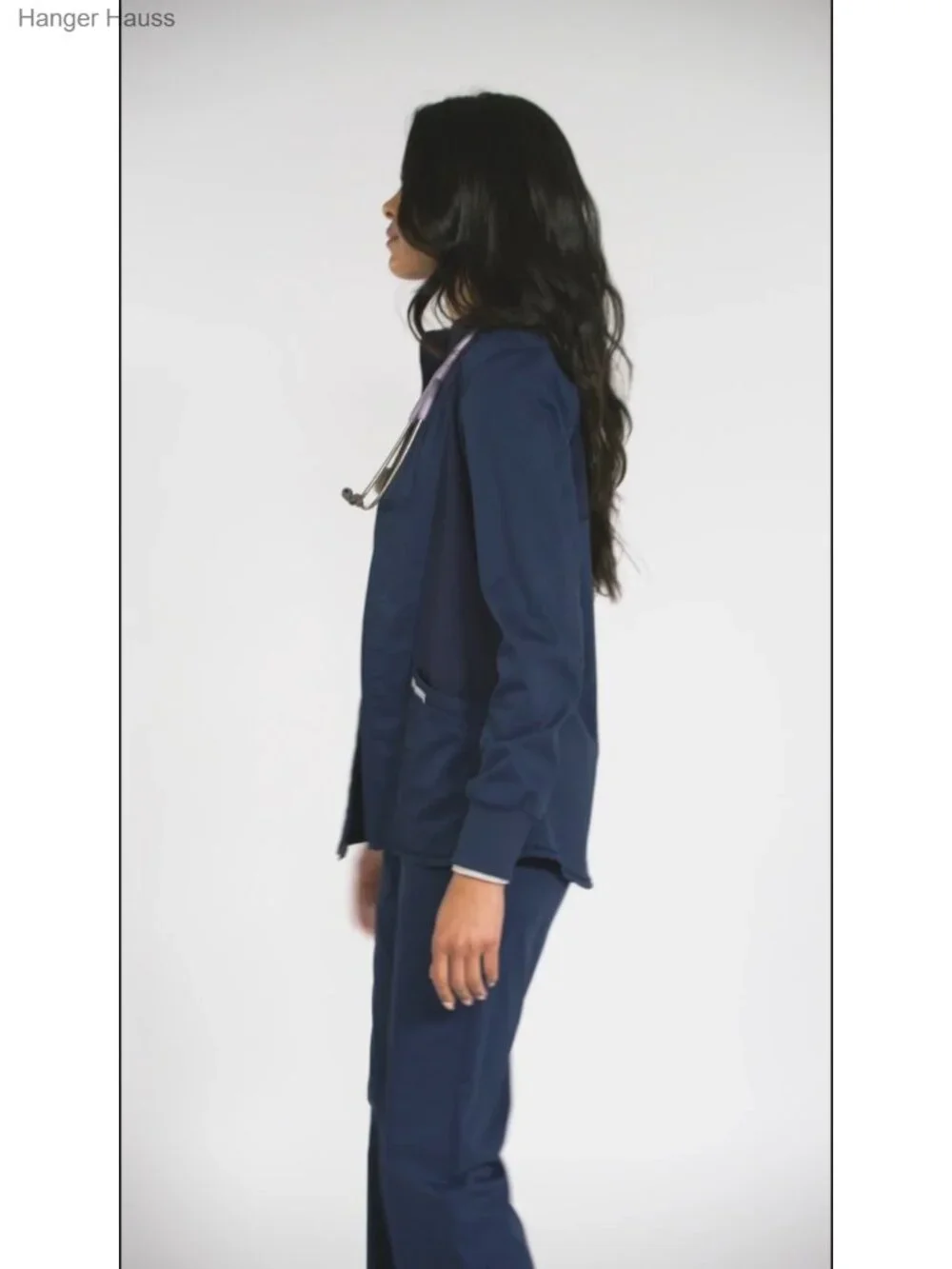 Women's Scrub Jacket Zip Front Stretch Medical Uniform Top
